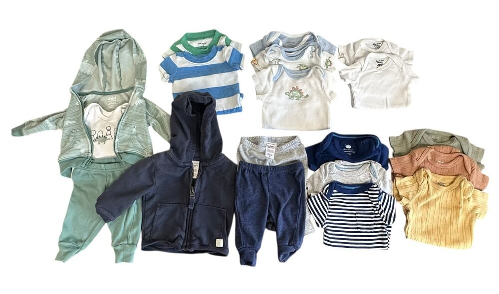 Baby Boy Clothes 25 Piece Lot Size Newborn Carter’s Gerber Little Me And More